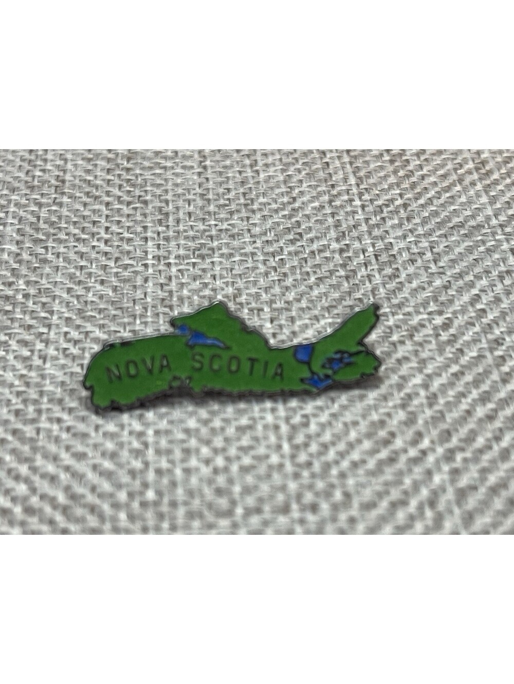 VTG Sterling Silver Nova Scotia Green Enamel Lapel Souvenir Brooch Pin